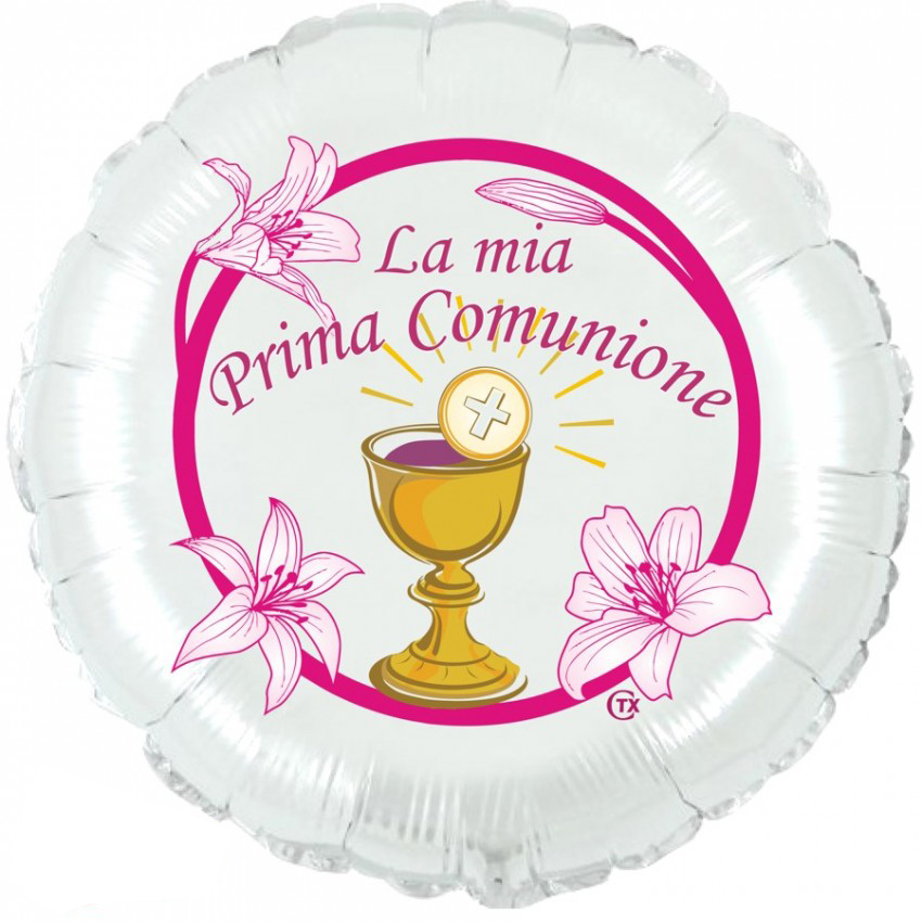 Palloncini Mylar CTX+ - Prima Comunione Rosa (18”)